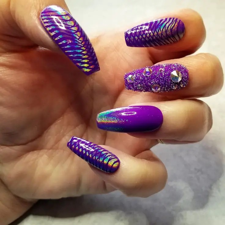 Purple Chrome Stamping Designs: