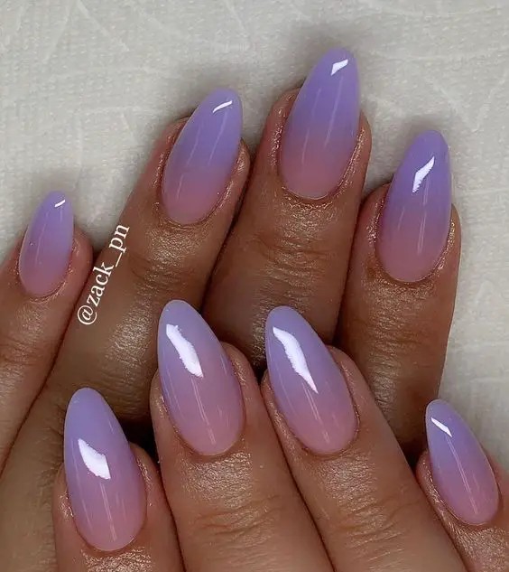 Ombre Medium Oval Nails: