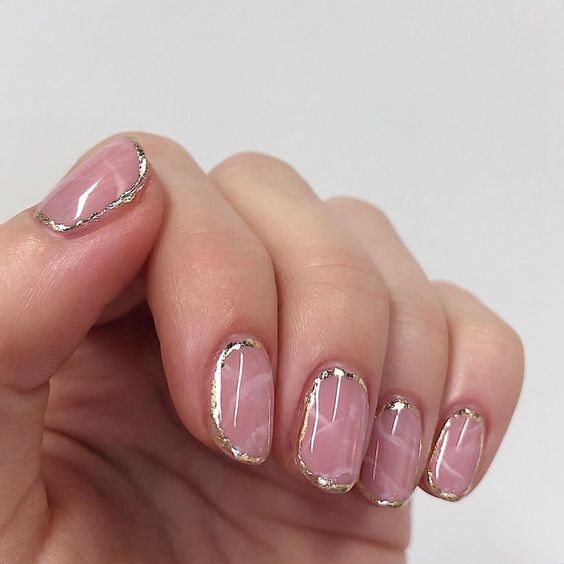 Marble Pink Nails