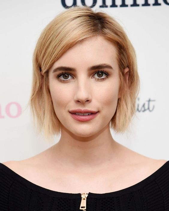 Blunt Bob with Side Swept Bangs: