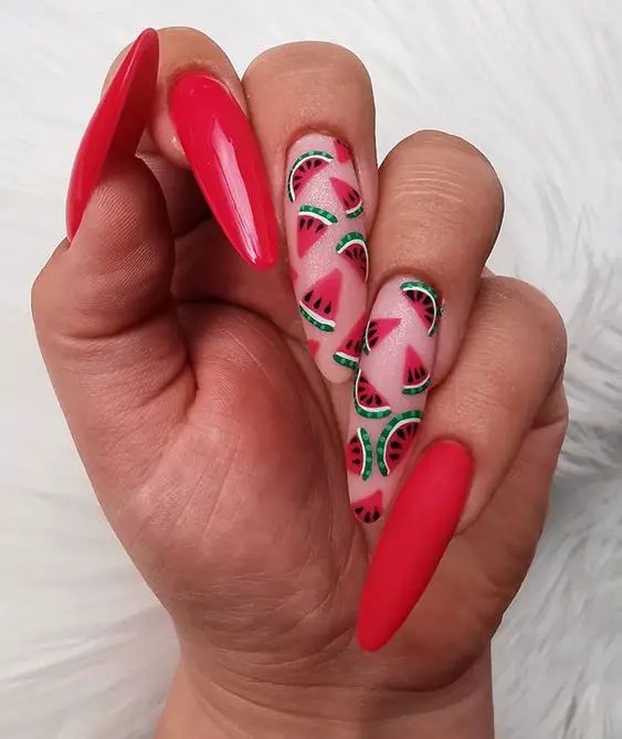 Watermelon Nails