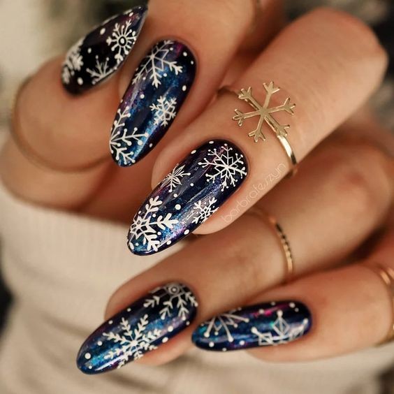 Snowflake Nail Art: