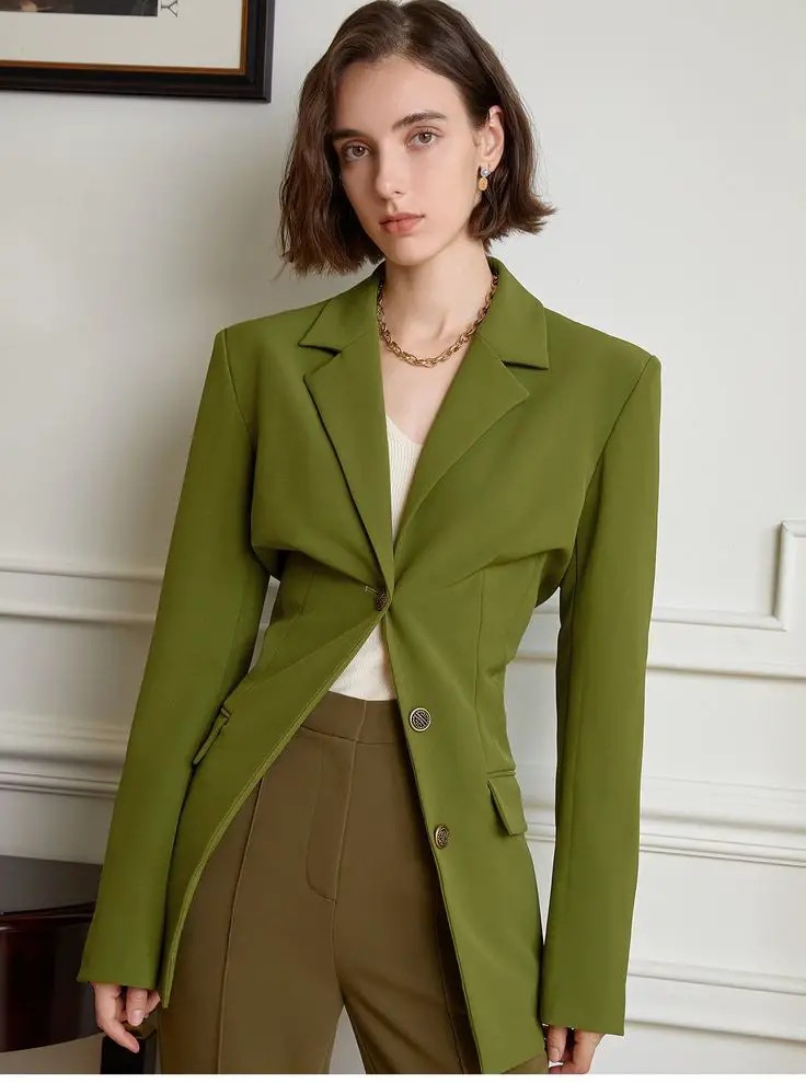 Urban Edge: The Asymmetrical Green Jacket