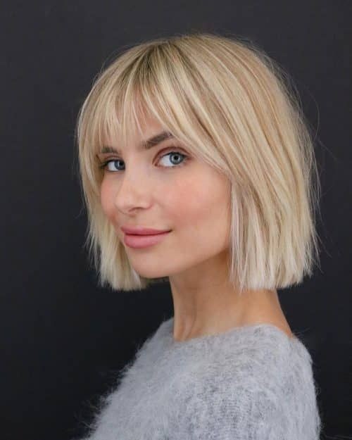 Short Blunt Bangs with Short Hair: