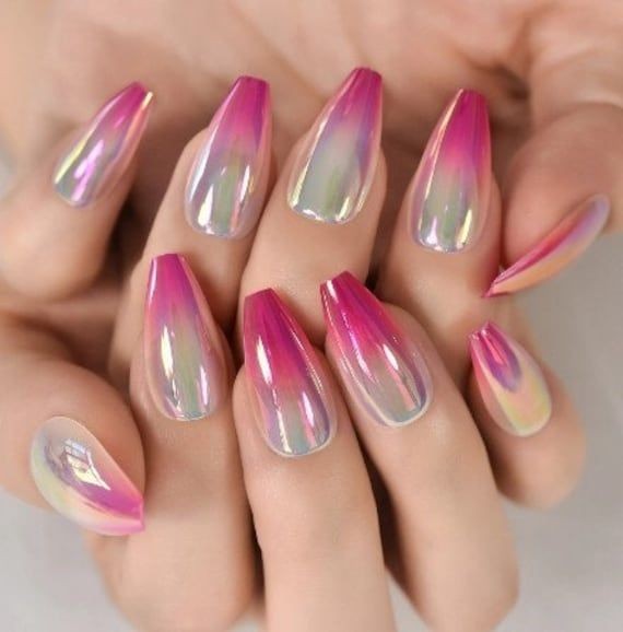 Pink and Silver Gradient: