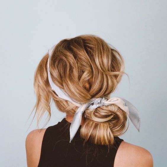 Messy Bun with Scarf