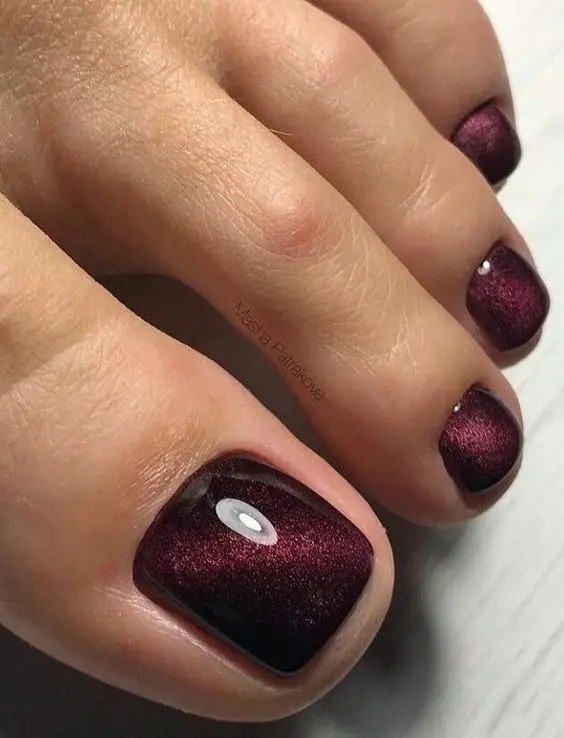 Burgundy Pedicure: