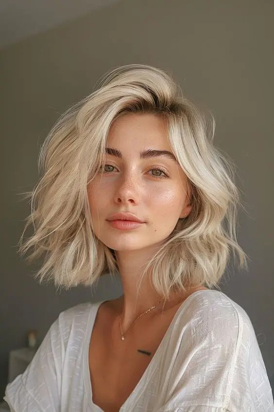 The Platinum Beachy Bob