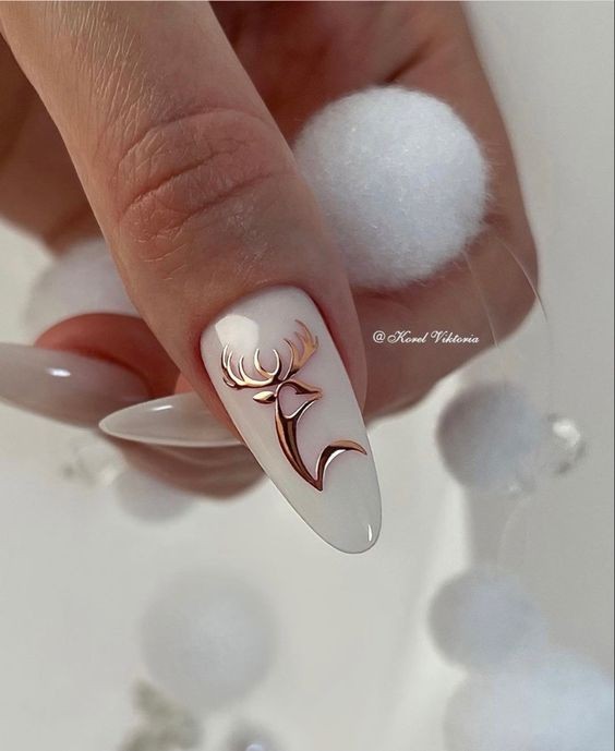 Simple White New Year’s Nails