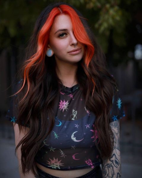 Idea 15: Long Hair with a Pop of Color