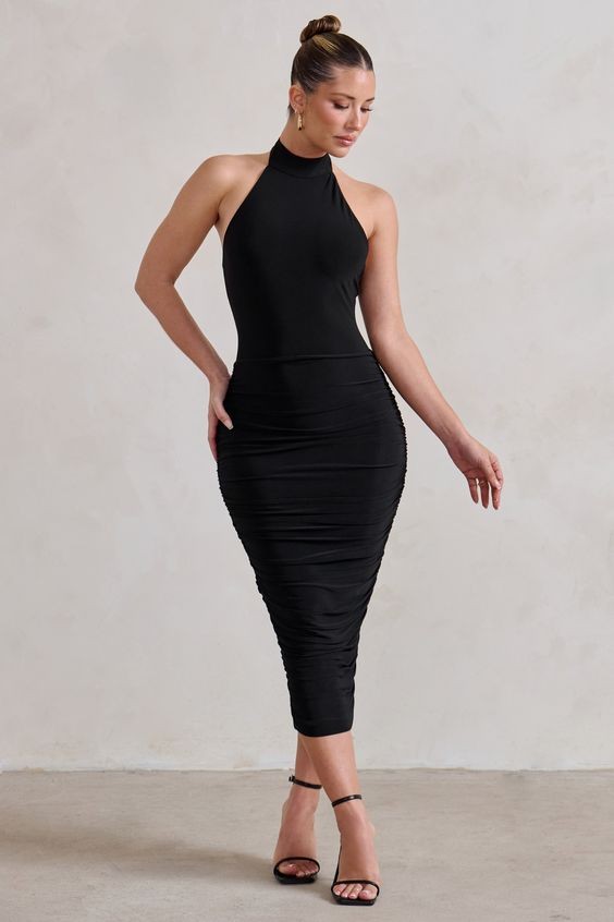 Black Halter Neck Dress