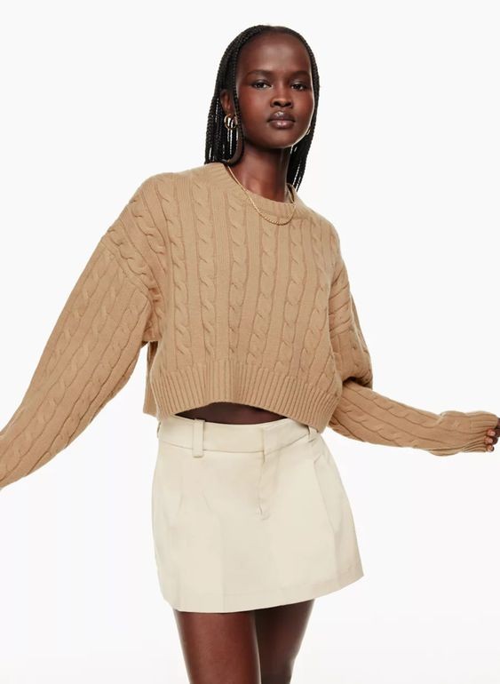 Sweater and Button-Up Skirt: