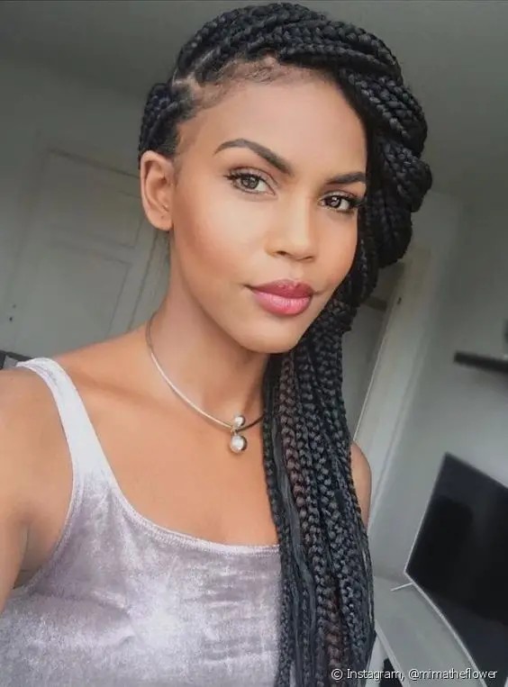 Knotless Braids with Braided Crown: