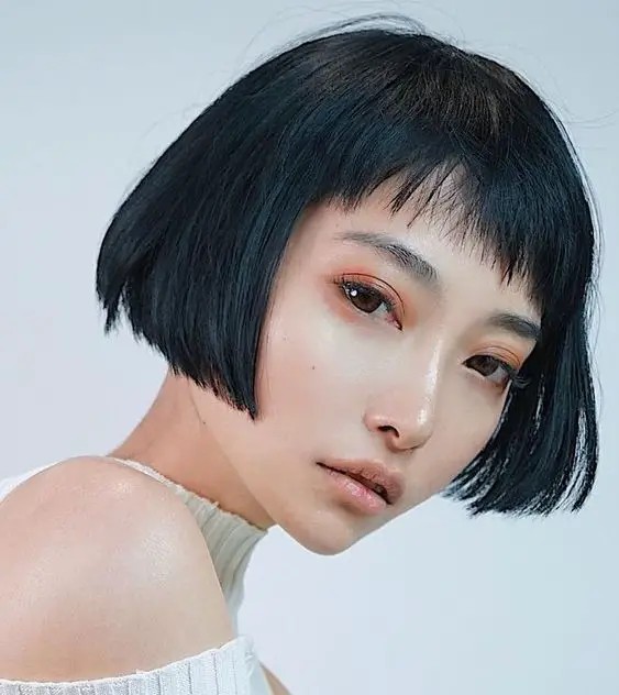 French Bob with Blunt Micro Bangs