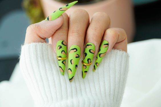 Neon Green Leopard Print: