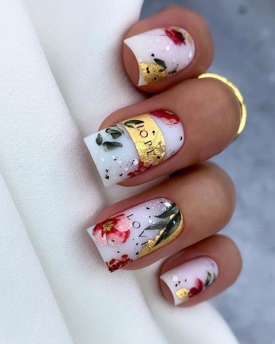 Romantic Florals with Gold Foil