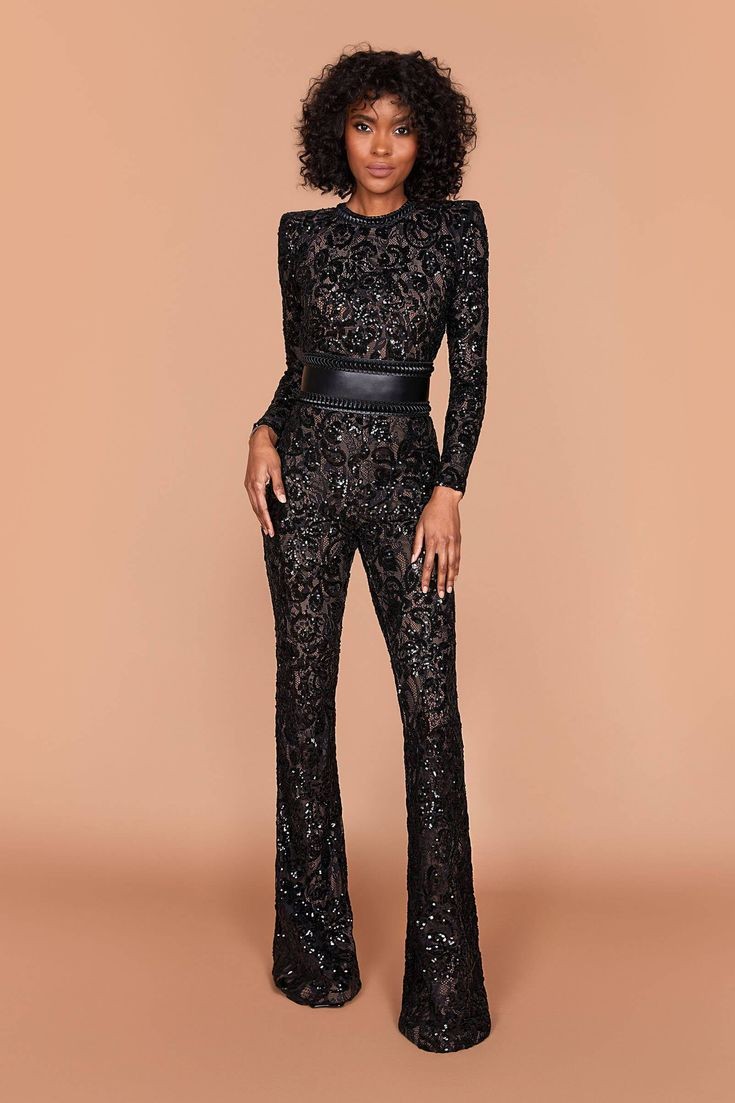 Black Sequin Jumpsuit