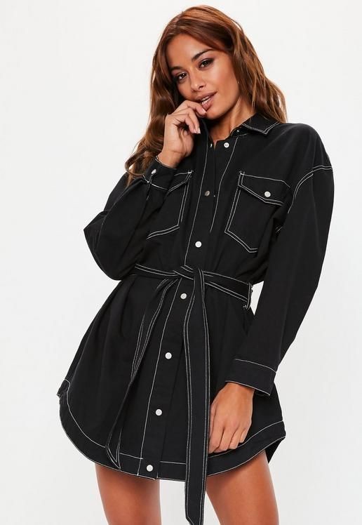 The Contrast Stitch Shirt Dress