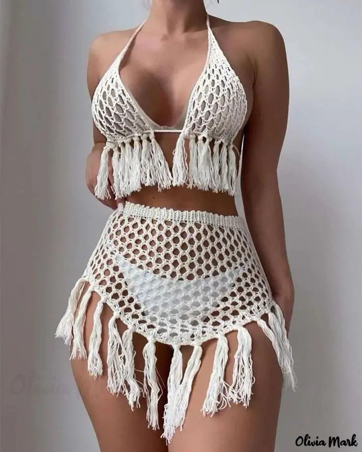 Crochet Bikini with Sheer Cover-Up