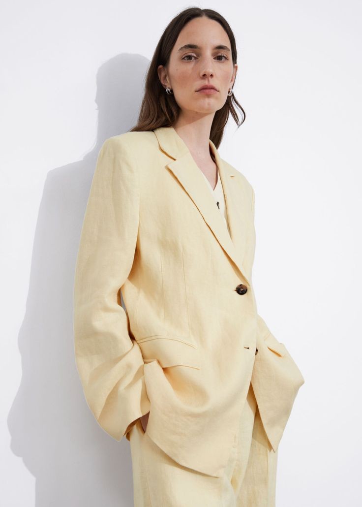 Soft Sunshine: The Light Yellow Linen Blazer