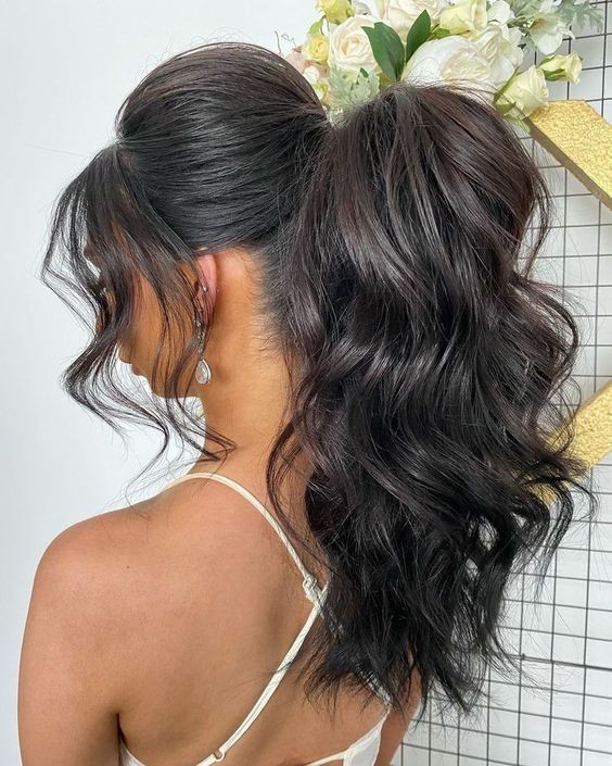 Voluminous High Ponytail with Teased Crown