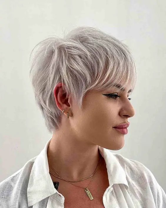 Pixie Cut with Curtain Bangs