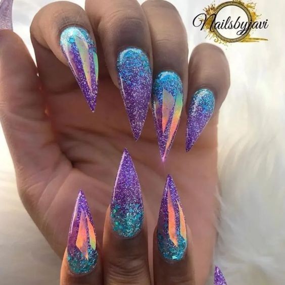 Mermaid-Inspired Chrome Nails: