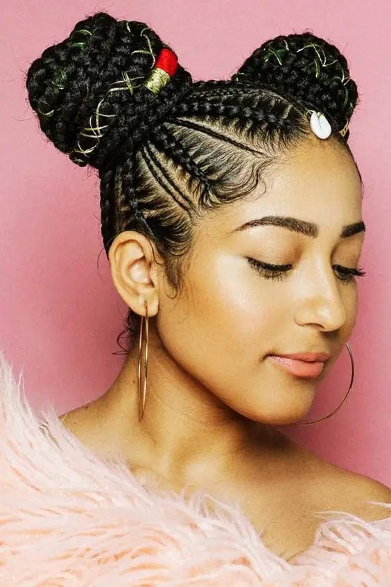 Braided Bun with Accessories: