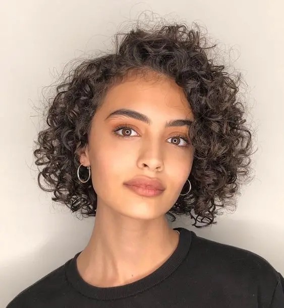 Curly Bob with Side Part