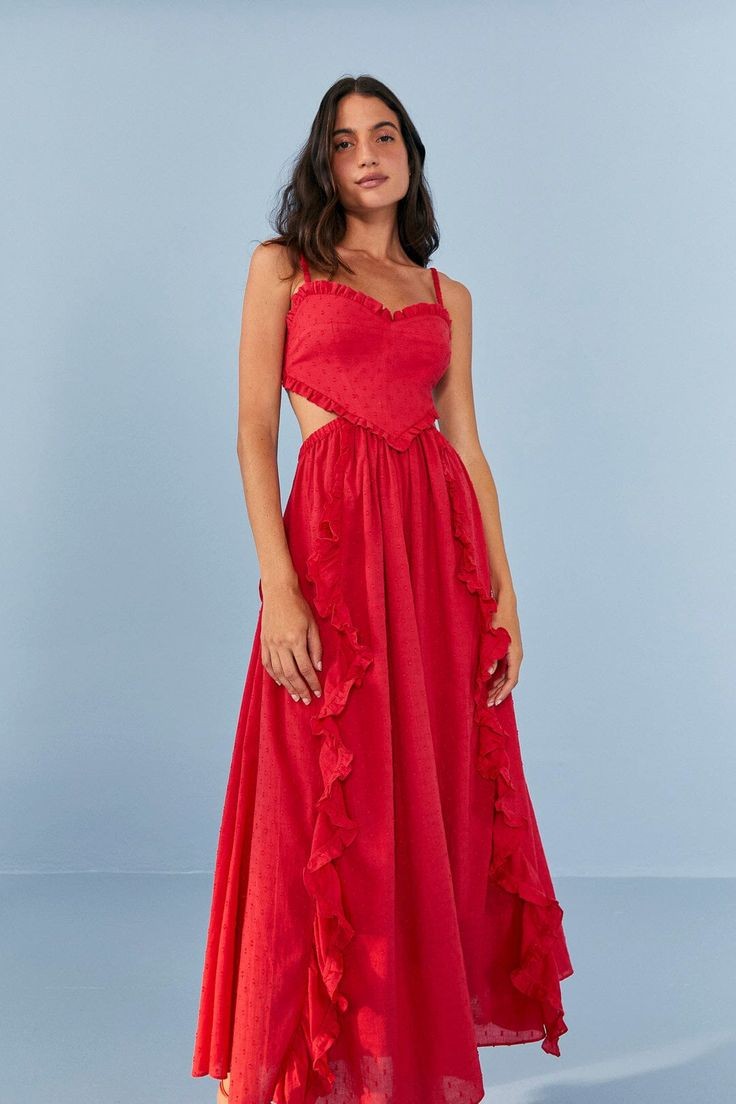 Red Bohemian Maxi Dress