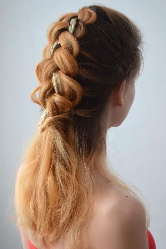 French Mohawk Braid Ponytail