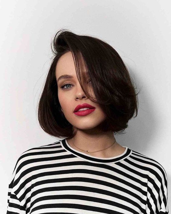 Textured Bob with a Deep Side Part