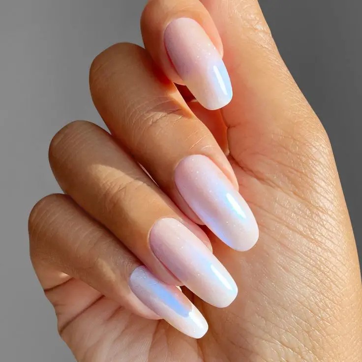 Pearlescent White Nails