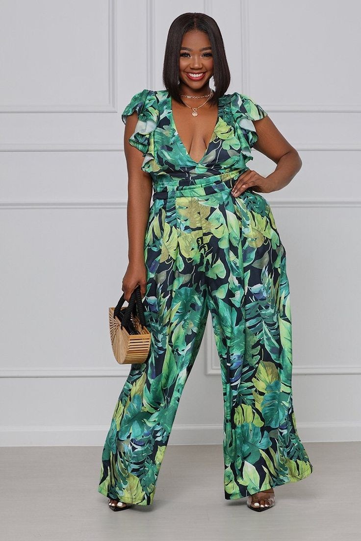 Printed Wide-Leg Jumpsuit