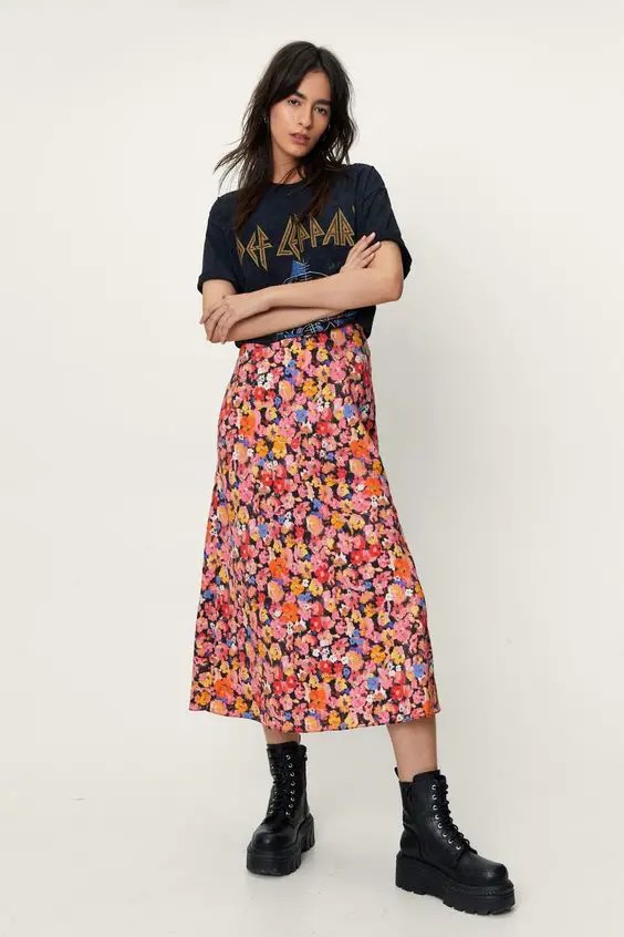 Floral Midi Skirt