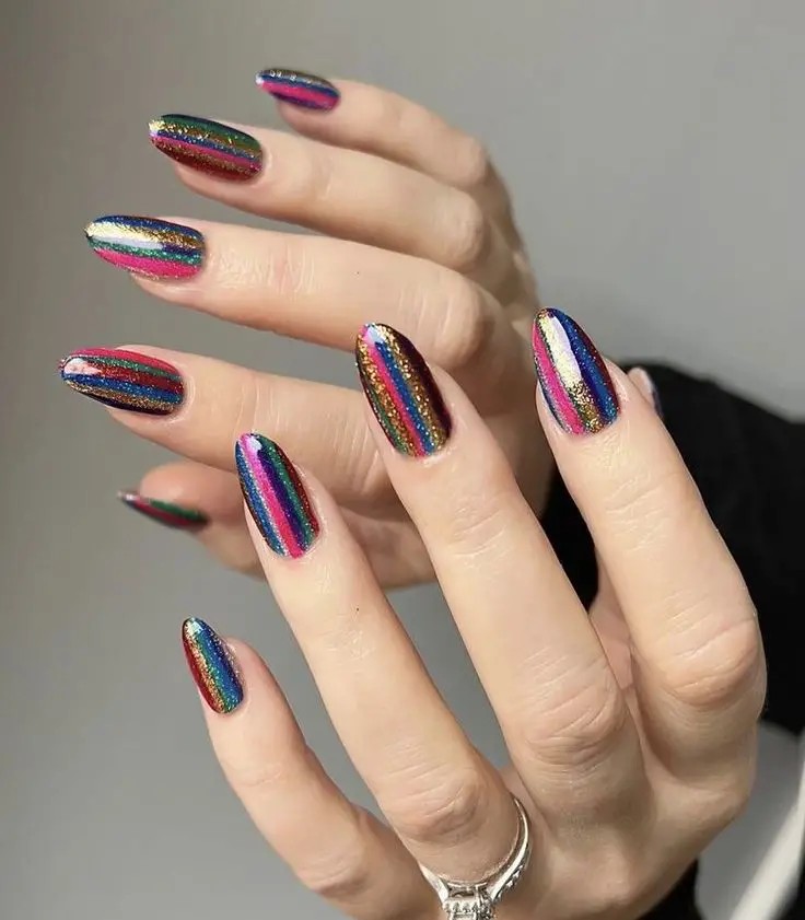 Colorful Chrome and Glitter Accents: