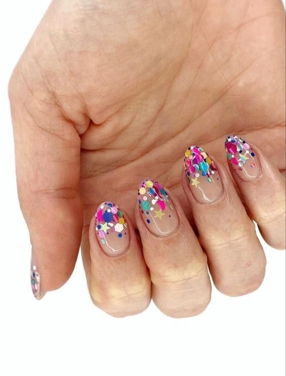 Confetti French Tips