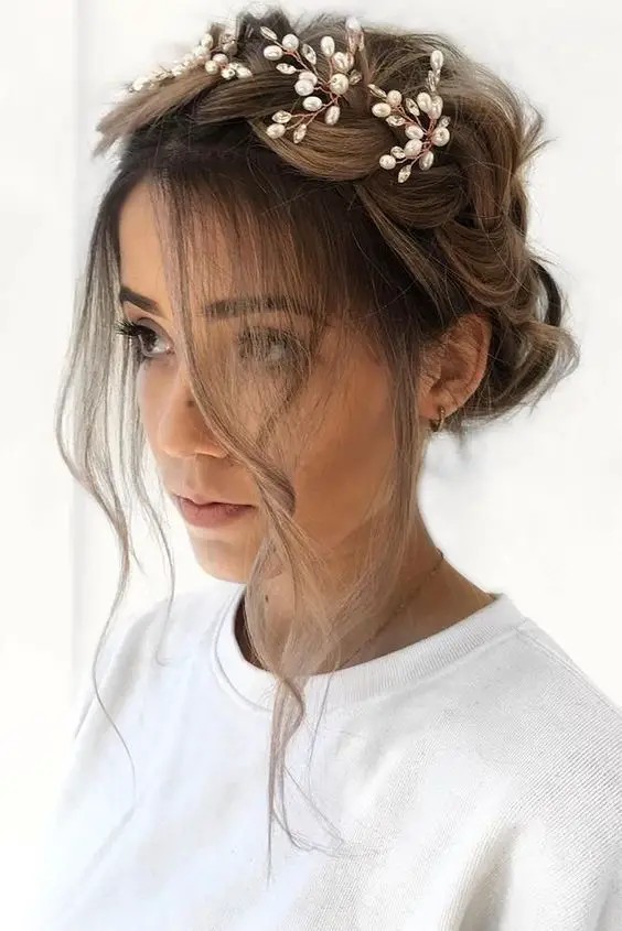 Braided Headband with Loose Curls