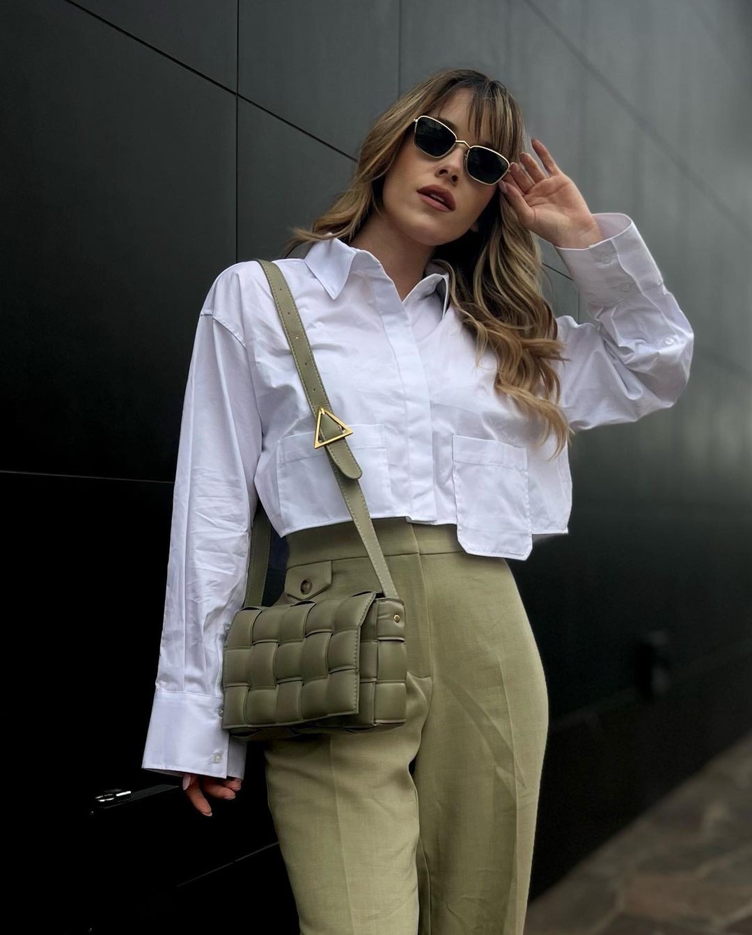 Sartorially Smart in Olive and White