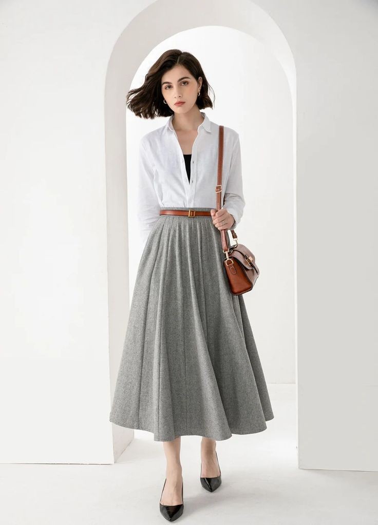 Midi Skirt and Blouse