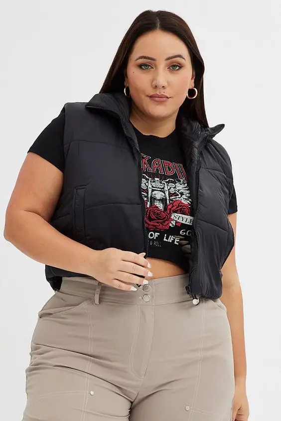 Cropped Puffer Vest