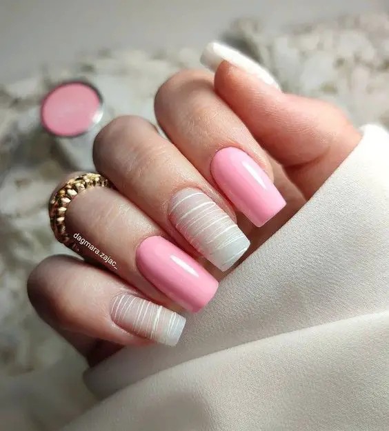 Matte Pink with Glossy Accents: