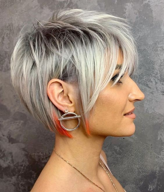 Pixie Cut with Side Swept Bangs: