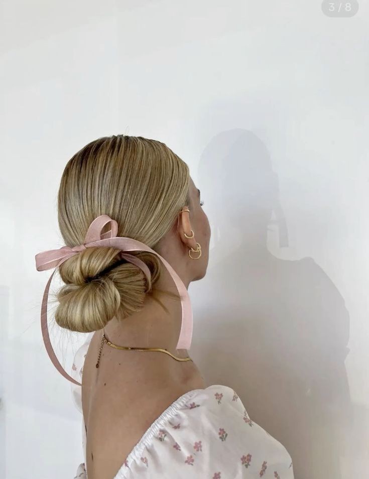 Chic Bun with a Ribbon Wrap