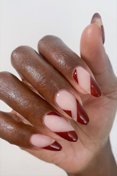 Negative Space Red Nails: