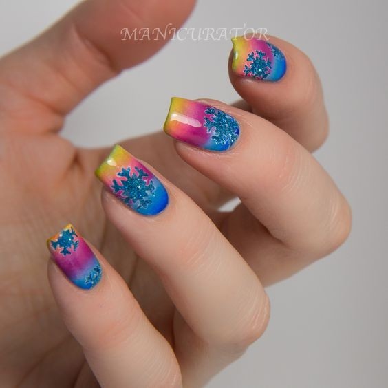 Rainbow Snowflakes