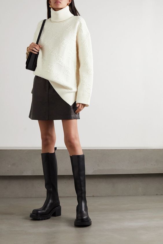 Chunky Knits and Sleek Boots