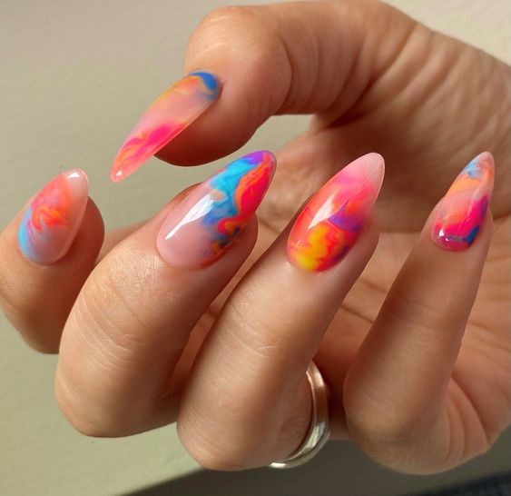 Tie Dye Nails