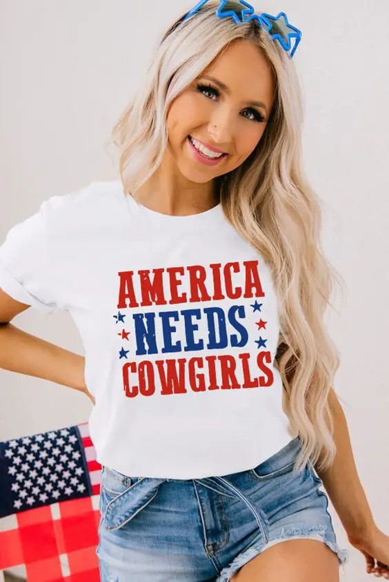 America Needs Cowgirls Tee