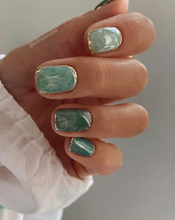 Seafoam Green Nails